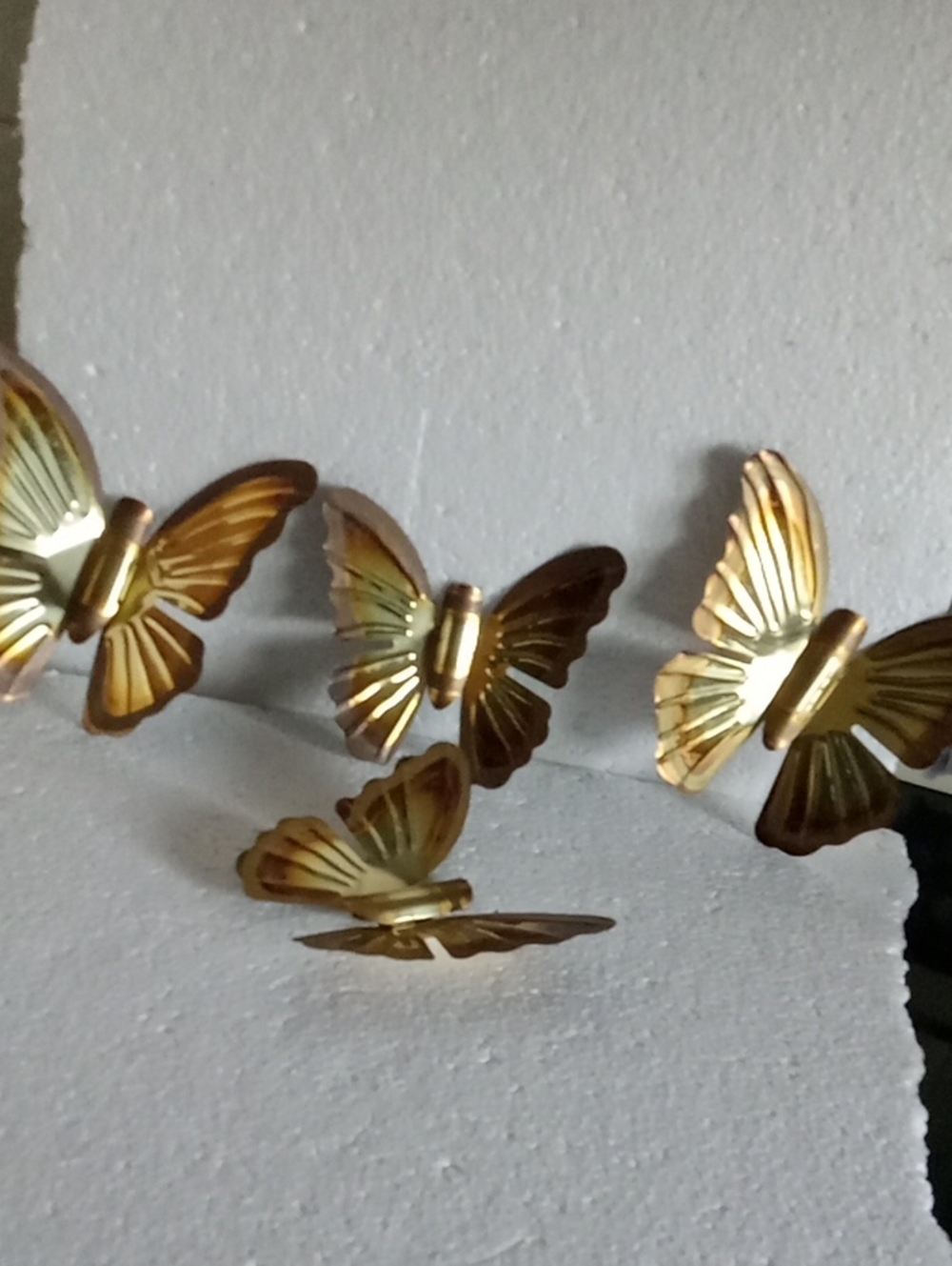 Vintage Home Interior Brass Metal Butterflies Wall Decor Set Of Four